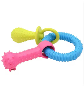 Anyfeel - Juguetes Masticables Duraderos y Ecológicos de TPR con Sabor a Pollo para Perros, 2.5 cm, Juguetes Modernos con Sonido, Palitos Coloridos y Anillos de Dentición - Product Image 2