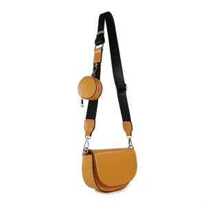 AZB428 Fashion Half Moon 3 In 1 Ladies Saddle Crossbody Bag Women Bags Women Handbags Ladies Shoulder Bag With Coin Purse