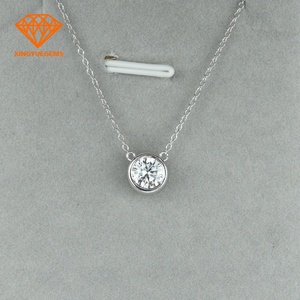 Collier avec pendentif tendance pour femme, bijoux cadeau, argent sterling 925 plaqué rhodium, 10k/12k/14k/18k, moissanite blanche jaune - Product Image 3