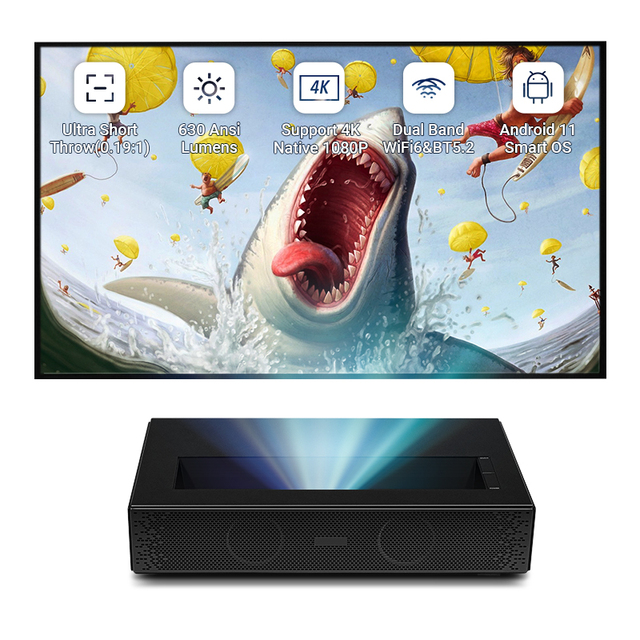 Hotack Hot Sale D068 Smart Ultra Short Throw Laser Projector Portable HD Home Theater Office Proyector Beamer 4K