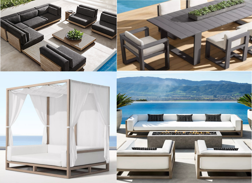 Wonderful outdoor furniture garden patio set rectangular aluminum dinning set