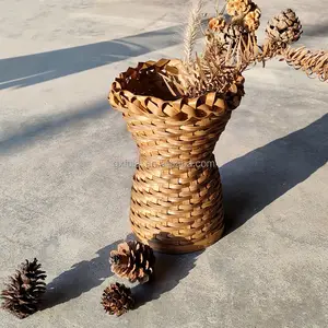 Matériau naturel en bois Kaléidoscope produits faits à la main Vase pour fleurs séchées