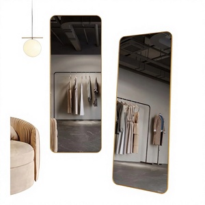 Miroir de salle de bain autoportant noir pleine longueur, esthétique moderne, avec cadre en aluminium de haute qualité, vente en gros d'usine, tendance décoration intérieure - Product Image 1