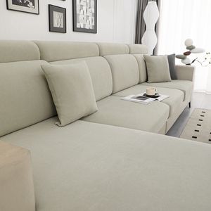 Vente chaude Designer Salon L Forme 7 Places Spandex Meubles Protecteur Stretch Élastique Coin Daim Velours Canapé Couverture - Product Image 6