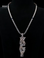 Pendentif personnalisé certifié IGI en or 9K-18K/or rose, diamant de laboratoire VVS entièrement glacé, collier hip-hop - Testeur de diamant inclus