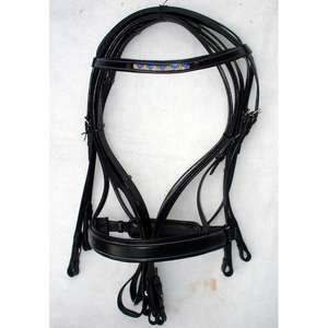 Brida doble de nailon de cuero de exportación Premium One World para caballos con banda de nariz sueca Ideal para ecuestre profesional - Product Image 3