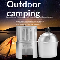 Bouteille d'eau métallique de style américain 0,9 L pour la randonnée en extérieur, équipement de survie individuel, tactique et portable
