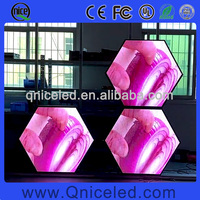 Pantalla LED Hexagonal de forma única, soporte libre, Pantalla LED Hexagonal, sexángulo, cartel de vídeo