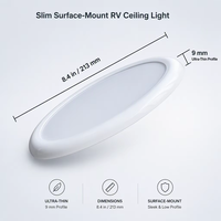 Plafonnier LED 8.4 ''à gradation tactile 12V DC RV avec options 1000 Lumen blanc/noir pour éclairage intérieur de camping-car