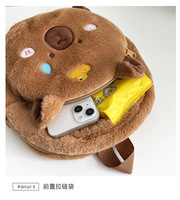 BoTu Factory Kawaii Capybara sac à dos en peluche pour enfants dessin animé drôle grande capacité sac griffe poupée Machine jouets cadeau de noël en gros