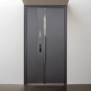 Porte d'entrée moderne en aluminium moulé de haute qualité avec serrure intelligente, lumière <span class=keywords><strong>à</strong></span> induction, résistante au <span class=keywords><strong>vent</strong></span>, durable pour maison de luxe, hôtel, extérieur - Product Image 5