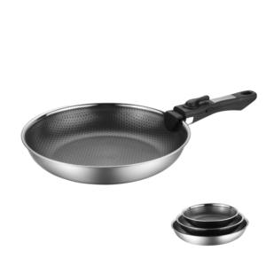 ชุดกระทะทอดสแตนเลส4ชิ้นด้ามถอดได้กระทะทำอาหารแบบไม่ติดกระทะ20/24/28ปลอดภัยสำหรับเตาอบ - Product Image 2