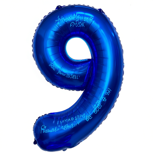 Globo de Helio Número 9 Azul Oscuro de 1M, Decoración Metálica para Fiestas de Cumpleaños - Product Image 1