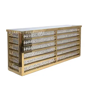 Luxury Wedding Gold Crystal Bar Designs Counter Cocktail Tables For Events