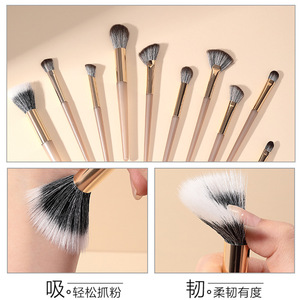 Juego de Brochas de Maquillaje LMLTOP, 15 Piezas, Pelo Sintético, Mango Largo, Brochas para Sombra de Ojos, Rubor y Polvo, Mango de Madera, CXT046 - Product Image 4