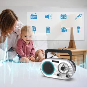 Factory Retro AM FM Radio ABS 75dB SNR Digital Display Portable Radio with Handle for Indoor Outdoor Luxury Leisure Radio - Product Image 3