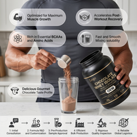 Proteína de Suero de Leche Aislada con Sabor a Chocolate, Sin Gluten, ISO ODM, Deliciosa, para el Desarrollo Muscular, Suplemento Post-Entrenamiento