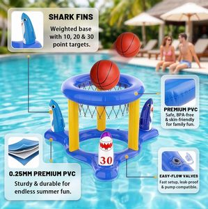 Shark-themed 2-in-1 <b>Inflatable</b> <b>Pool</b> Basketball & Ring Toss Game Set - Product Image 5