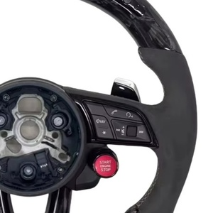Volant en fibre de carbone haut de gamme avec LED et 2 boutons de sélection de mode de conduite pour <span class=keywords><strong>Audi</strong></span> A4 A5 A6 A7 A8 S8 Q5 Q7 S4 S5 S6 S7 <span class=keywords><strong>TT</strong></span> R8 RS3 RS4 - Product Image 4