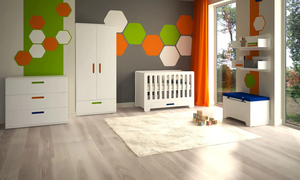 Niños Blanco 4-en-1 Cama de madera <span class=keywords><strong>Convertible</strong></span> <span class=keywords><strong>Cuna</strong></span> de bebé Juego de cama Cunas para niños - Product Image 2