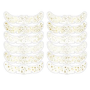 Autocollant de tatouage temporaire pour le visage, imperméable, effet papillon étoilé, taches argentées et dorées, métallique, fausses taches de rousseur - Product Image 1