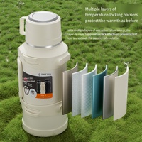 Bouteille d'eau isotherme moderne à double paroi avec poignée, grande capacité, pour voiture, avec couvercle et accessoires