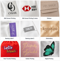 Pochette en toile personnalisée avec rabat avant, logo sérigraphié, petit sac de rangement pour boucles d'oreilles, bagues, clous, emballage cadeau, vente en gros, OEM, ODM