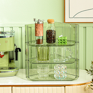 Organizador de cosméticos de plástico apilable triangular, estante de almacenamiento de esquina de baño, organizador de tazas para dormitorio, cocina, baño - Product Image 2