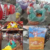 Manège sur rail pour enfants sur le thème de la ferme, 12 places, avec poulailler mignon