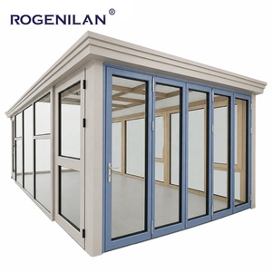 Solárium Prefabricado Independiente Rogenilan para Exteriores, Insonorizado, con Techo Plano de Aluminio y Triple Acristalamiento para Casas - Product Image 1