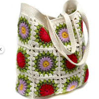Offre Spéciale conception personnalisée à la main au crochet fleur sac dames épaule fleur sac à main macramé sacs fourre-tout