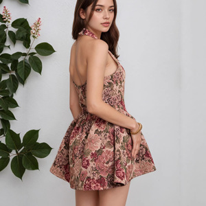 Mini Abito Estivo Boho Floreale Aderente Senza Spalline con Schiena Scoperta e Dettagli Arricciati <span class=keywords><strong>Anj</strong></span> Guangdong - Product Image 4