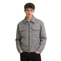 Blouson Bomber en Daim Respirant pour Homme, Printemps-Automne, Fermeture Éclair Intégrale, Col Revers, Multi-Poches, Vêtement d'Extérieur Décontracté Style Européen et Américain