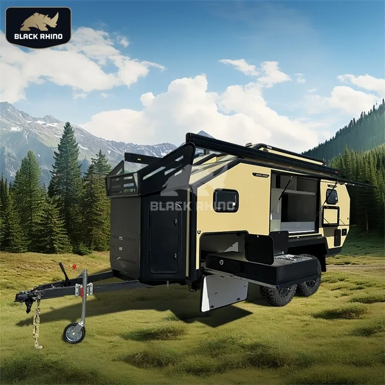 Wassertank Der kunden spezifische Blow Up Motorcycle Pull Behind Bike Camper Mini Camper Trailer