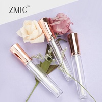 Tube de brillant à lèvres or rose 4 ml, tube de rouge à lèvres liquide transparent, tube vide en gros, conteneur de baume à lèvres, personnalisable avec logo et couleur