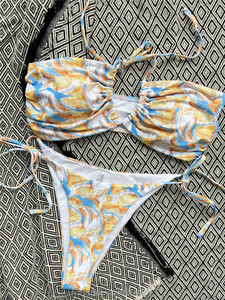 Set <span class=keywords><strong>Bikini</strong></span> Mini con Cinturini Trasparenti Luccicanti 2020 Costume da Bagno Sexy per Donne - Product Image 2
