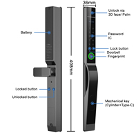 Cerraduras Inteligentes para Puertas Corredizas de Vidrio con Marco de Aluminio, Biométricas, con Huella Dactilar, Wifi, Tuya, Eléctricas