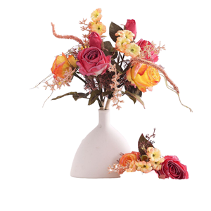 Ramo de Rosas de Seda de Doble Color Recién Asadas al por Mayor, Decoración para Sala de Estar, Mesa de Comedor, Bodas y Hoteles - Product Image 6