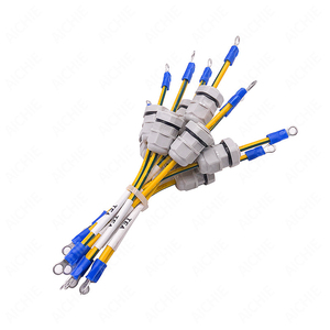 Cable de Tierra Personalizado 2SQ 14AWG Amarillo Verde con Terminal GND y Conector M12 Impermeable, Producción de Fábrica OEM ODM - Product Image 3