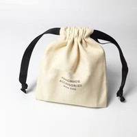 Sac à cordon de luxe en toile recyclée fine et douce écologique imprimée sur mesure Calico coton flanelle lin maille mousseline sergé brossé