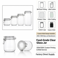 Bocaux en verre pour aliments 500ml 750ml 1500ml, bocaux de rangement de cuisine, bocaux en verre hermétiques vides, bocaux Mason en verre à couvercle à clip