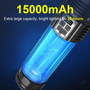 1000000LM ไฟฉาย LED ที่ทรงพลังที่สุดแบบชาร์จไฟได้ Type-c ไฟฉายระยะไกล 600M ไฟฉายยุทธวิธีสำหรับตกปลาล่าสัตว์ - Product Image 4