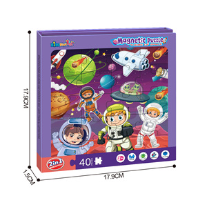 Vente en gros de 40 pièces <span class=keywords><strong>2</strong></span>-en-1 bricolage jouets Montessori préscolaire éducatif puzzle livre ensemble cubes magnétiques blocs de plastique pour enfants - Product Image 1
