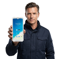 Komputer Genggam Tangguh Ringan Android 14 IP68 Layar FHD+ 6.3" Pemindai Barcode 1D/2D Dilengkapi NFC 128MB 8 Core
