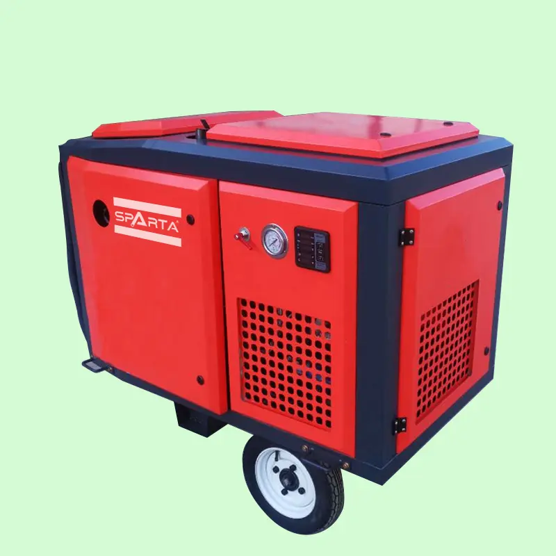 16Bar 232Psi 35Cfm High Pressure Mobile Mini Screw Air Compressor with Gasoline Engine Motor