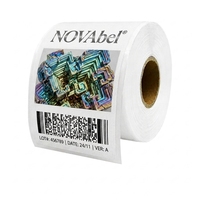 Rouleaux d'étiquettes PP blanches personnalisées en gros pour bouteilles de produits chimiques, autocollants synthétiques semi-brillants avec code-barres Data Matrix, OEM