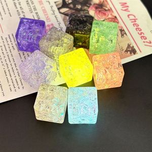 18mm Luminous Crackle Ice Cubes Square Acrylic Beads for DIY Jewelry Making Resin Filler Craft Accessories - Product Image 1