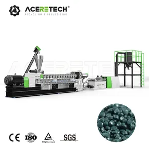 ATE95 Afval Pe/Pp Film Plastic Korrel Recycling Making Machine Tweelingschroefextruder Recycling Plastic Granulator Machine