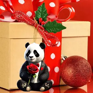 2D ciondolo piatto in acrilico decorazione auto ciondolo rosa Panda zaino portachiavi decorazione il miglior regalo per i regali di festa