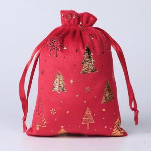 Bolsas con Cordón y Estampado de Muñeco de Nieve, Juego de Regalo para Fiesta de Navidad, Bolsitas Navideñas de Poliéster - Product Image 6
